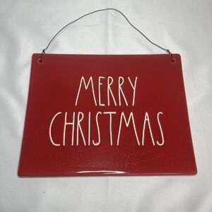 Rae Dunn Artesian Collection Merry Christmas Red Ceramic Wall Hanging Plaque